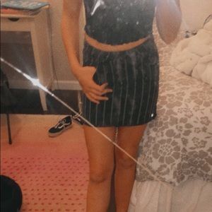 Black Stripped Skirt